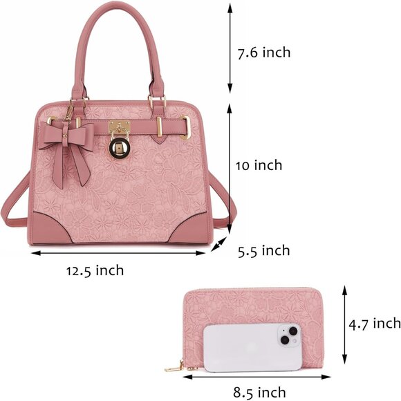 Fashion-Forward Medium Vegan Leather Handbags with Matching Wallet - Gift Ready! - Picture 2 of 6